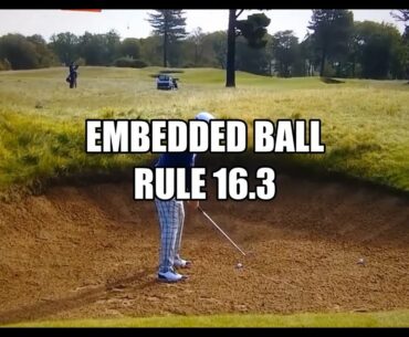 Ian Poulter Hits Ball Straight into Ground Above Bunker - Golf Rules