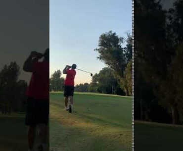 me absolutely nuking a drive. love the ball flight super high draw.