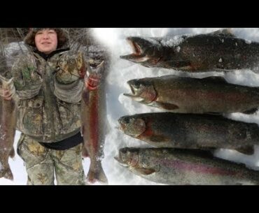 HOW TO CATCH MONSTER RAINBOW TROUT ICE FISHING!