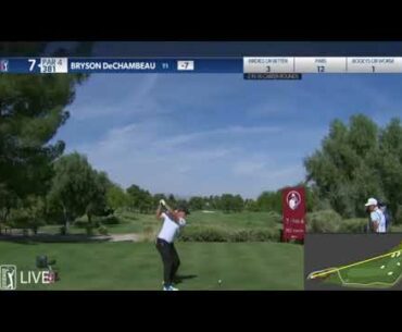 Bryson DeChambeau 361-drive to the green || Hole 7 Round 1 - Shriners Hospital for Children Open