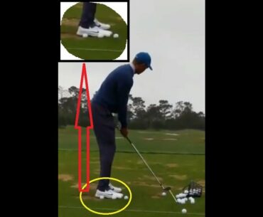 Tiger Woods' Special Drill - Right Foot and Golf Balls.