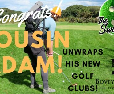 COUSIN ADAM UNWRAPS HIS NEW CLUBS!!!!!