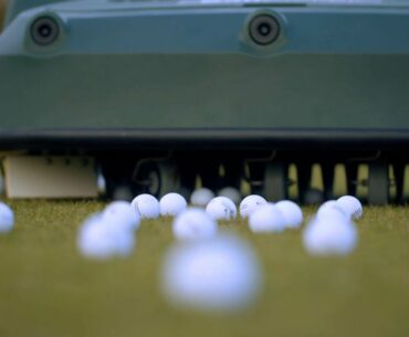 Belrobotics Ball Picker collecting range balls - AMS Robotics