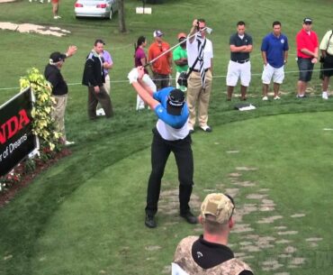 GOLF SWING 2013 - JUSTIN ROSE IRON - FACE ON ELEVATED & SLOW MOTION - HQ 1080p HD