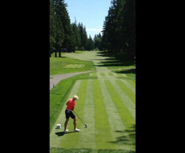 Brooke Henderson Tees It Up On The 1st hole at Sahalee