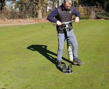 BMS - iPRO golf hole cutter - first demo test - 2019 mixed greens