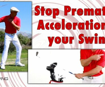 How to PREVENT PREMATURE ACCELERATION in your GOLF SWING! Golf Drill to STOP EARLY EXTENSION