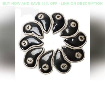 10 unids/set Golf Iron Club headcover espejo de alta calidad PU cuero funda de cabeza para Club de