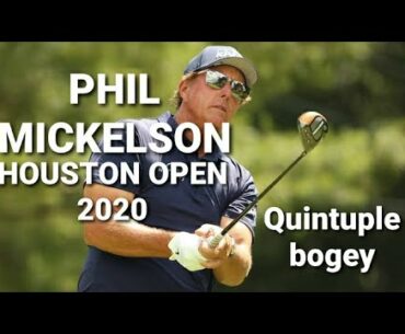 Phil Mickelson - Quintuple Bogey - Hole 9 - Houston open 2020