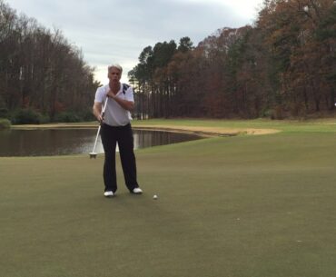 Basic setup with the GP putter for the side saddle (face-on) putting