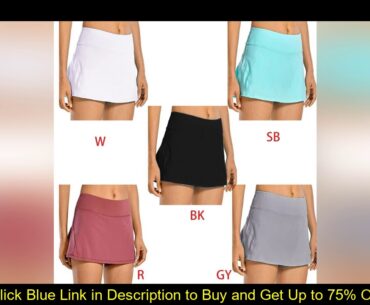 Women 2-In-1 Tennis Skorts Athletic Sports Running Pleated Golf Skirts Shorts X7YA