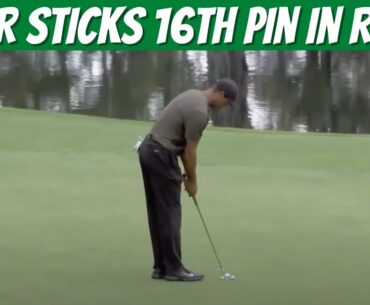 Tiger Woods Sticks the Pin on 16 for a Birdie | Round 1 Masters Highlights 2020