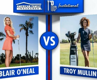 Troy Mullins VS Blair O'Neal - Celebrity Golf Match - Playing E6 Connect with GCQUAD