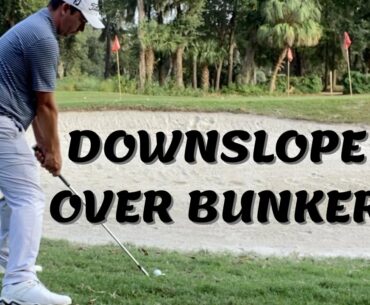 Golf Pitch Shot Off Downslope to Save Par