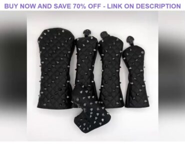 [Zwarte Klinknagels] Premium Golf Headcovers Golf Driver Fairway Woods Hybrid Putter Covers Complet