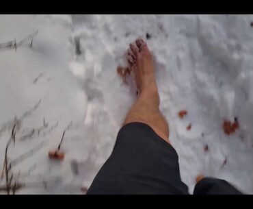 Barefoot Hiking And Running In The Snow