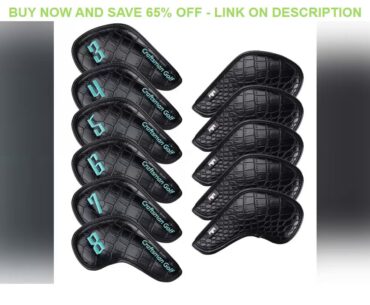Craftsman Golf Iron Head Covers Krokodil Grain Lederen Golf Head Protector Zwart 11pcs (3-9 p A S L
