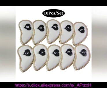 10Pcs/Set Golf Cover Embroidery Iron Pole Head Covers Putter Protector Outdoor Sports Waterproof Un