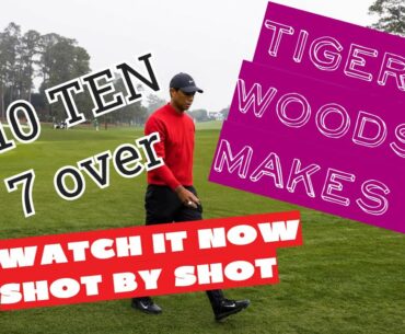 Tiger makes 10 shots and 7 over on Par 3, Hole 12 during Masters 2020. Shot by shot from Russia!