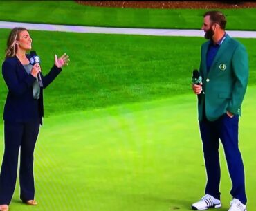 Dustin Johnson finds himself at a loss for words after his Masters win