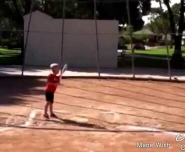 Aidan Harrison Dahlk 4 year old hitting golf balls batting practice