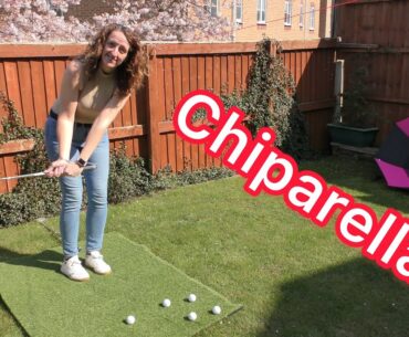 Isolation Challenge 2   Chipping golf balls into an umbrella - Backyard Golf