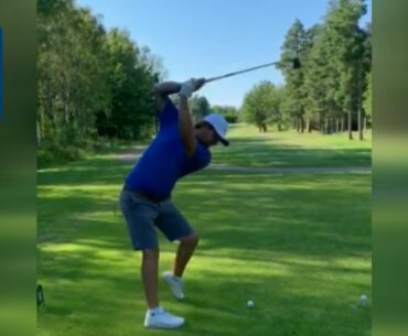 Fans attempt Matthew Wolff’s swing