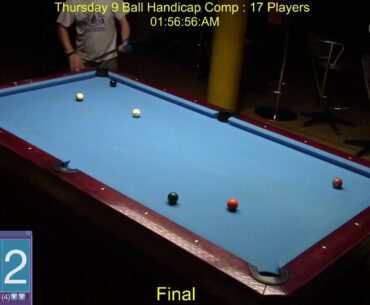 Thursday 9 Ball Handicap Competition : 19/11/20