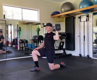 DB 1 Arm Half Kneeling Shoulder Press