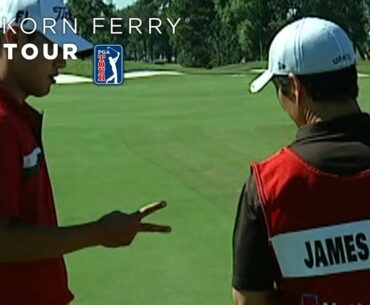 Golf strategy via rock-paper-scissors: James Hahn and caddie