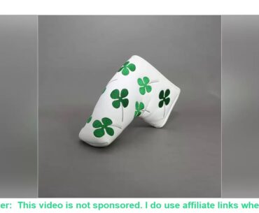 White Green Shamrock Lucky Clover Putter Head Cover Four Leaf Clover Headcover