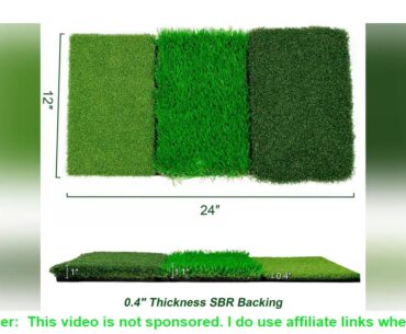 12x24" Foldable Golf Practice Mat,Premium Tri-Turf Golf Hitting Mat Indoor Outdoor Training Aids, D