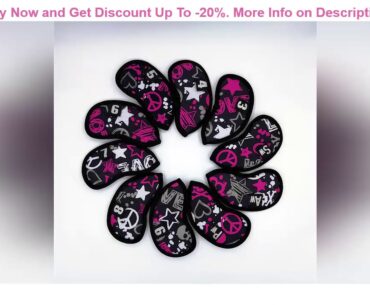 [5 Colors] Skull Golf Irons Headcovers Waterproof Nylon Golf Iron Covers #3-9PAS Complete Set 10Pcs