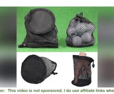 10Pcs/Lot Golf Ball Bags with Sliding Drawstring Cord, Black Mesh Bag for Golf Tennis Balls Toys Di