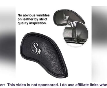 10pcs PU Leather Golf Club Iron Headcover Head Cover Protector Putter Set