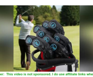 9PCS Golf Club Cover PU Protective Cover Outdoor Sports Golf Accessories