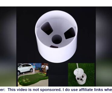 White Plastic Golf Hole Cup Putting Putter Yard Garden Training Backyard Practice Stick Putting Chi
