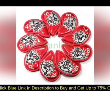 9PCS New Thick PU Artificial Leather Multiple Color Golf Iron Head Cover Headcover