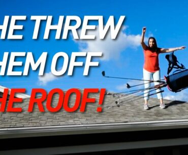 ANGRY WIFE THROWS GOLF CLUBS OFF ROOF - Longchao Golf Stand Bag Drop Test & Review