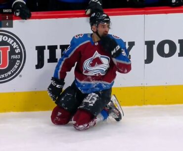 Nazem Kadri Crashes Into The Boards, Yells At The Official For Not Calling A Penalty