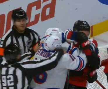 Ottawa Senators vs New York Rangers Scrum