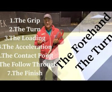 The forehand shoulder turn or unit turn
