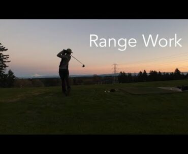 Working on my depth in backswing and shallowing club. Golf Range Practice.