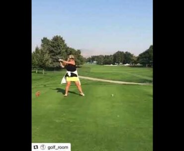 Wow ! Most incredible golf swing all over the golf! #shorts #golfshorts