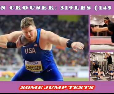 Ryan Crouser (145 kg) USA (SHOT PUTTER) doing some jump tests.