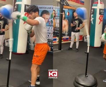Ryan Garcia Putting In Work In Gym Next To Brother Sean Preparing For Luke Campbell Fight