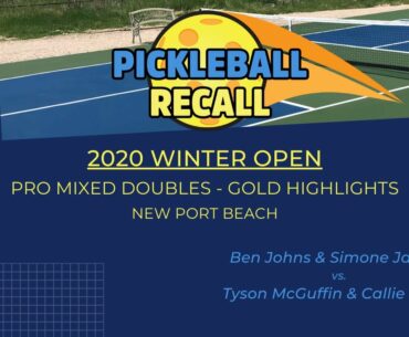 Winter Open 2020 Pro Mixed Doubles Pickleball- Gold Medal Highlights- Johns/Jardim vs McGuffin/Smith