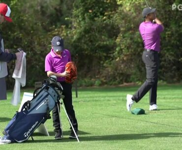 Tiger and Charlie Woods Saturday Range 2020 PNC Championship