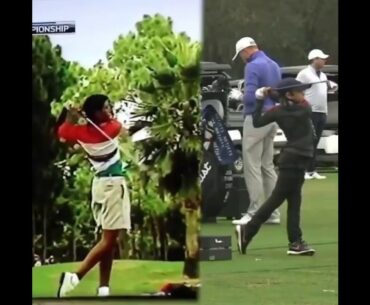 Young Woods ! #charliewoods #tigerwoods #bestgolfswings #alloverthegolf #subforgolf #tigerandcharlie