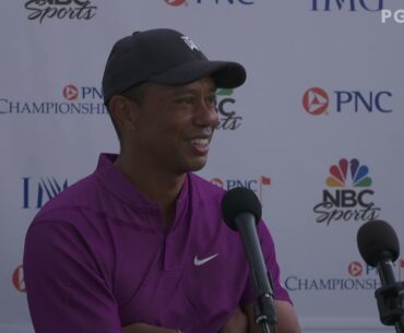 Tiger Woods Saturday Flash Interview 2020 PNC Championship - Round 1